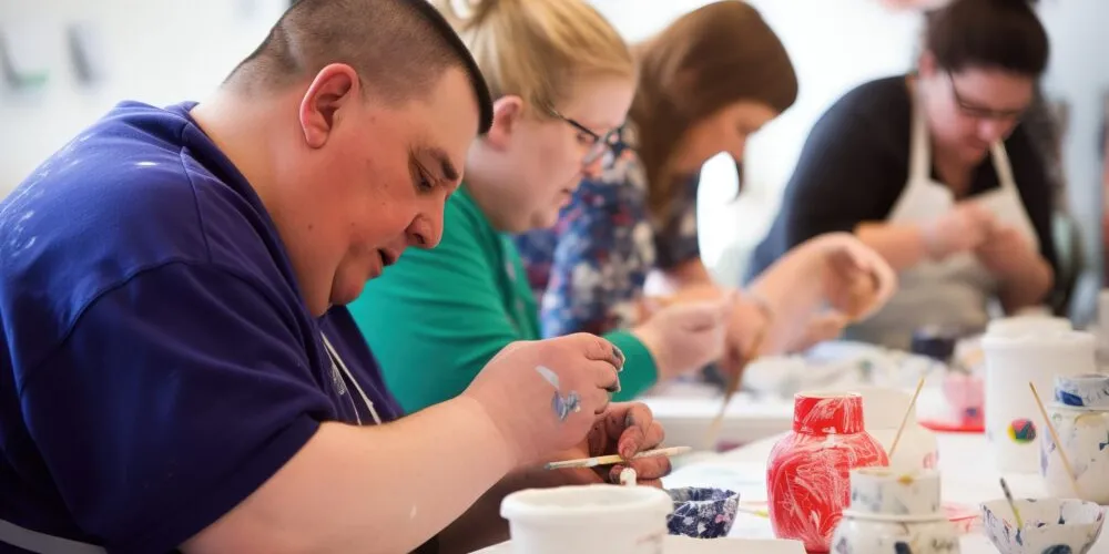 People participating in an art class